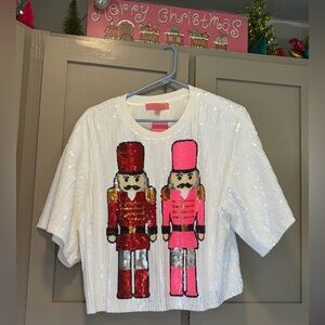 Simply Southern Sequin Nutcracker Christmas Novelty Top NWT